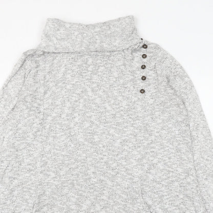 IQ Womens Grey Roll Neck Viscose Pullover Jumper Size L