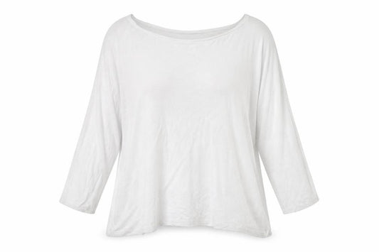Made in Italy Womens White Viscose Basic T-Shirt Size M Scoop Neck