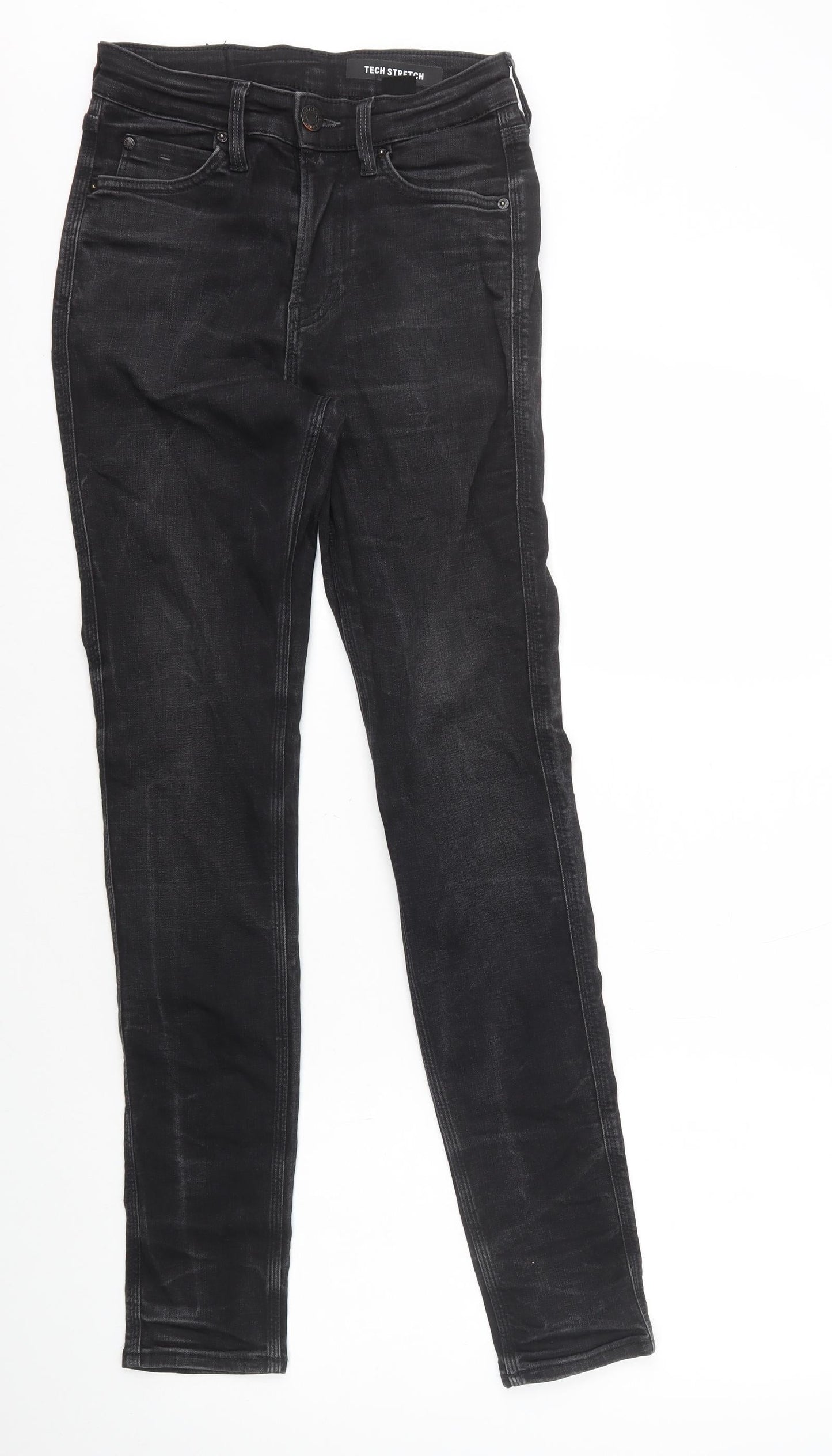 H&M Womens Black Cotton Skinny Jeans Size 8 L31 in Regular Zip