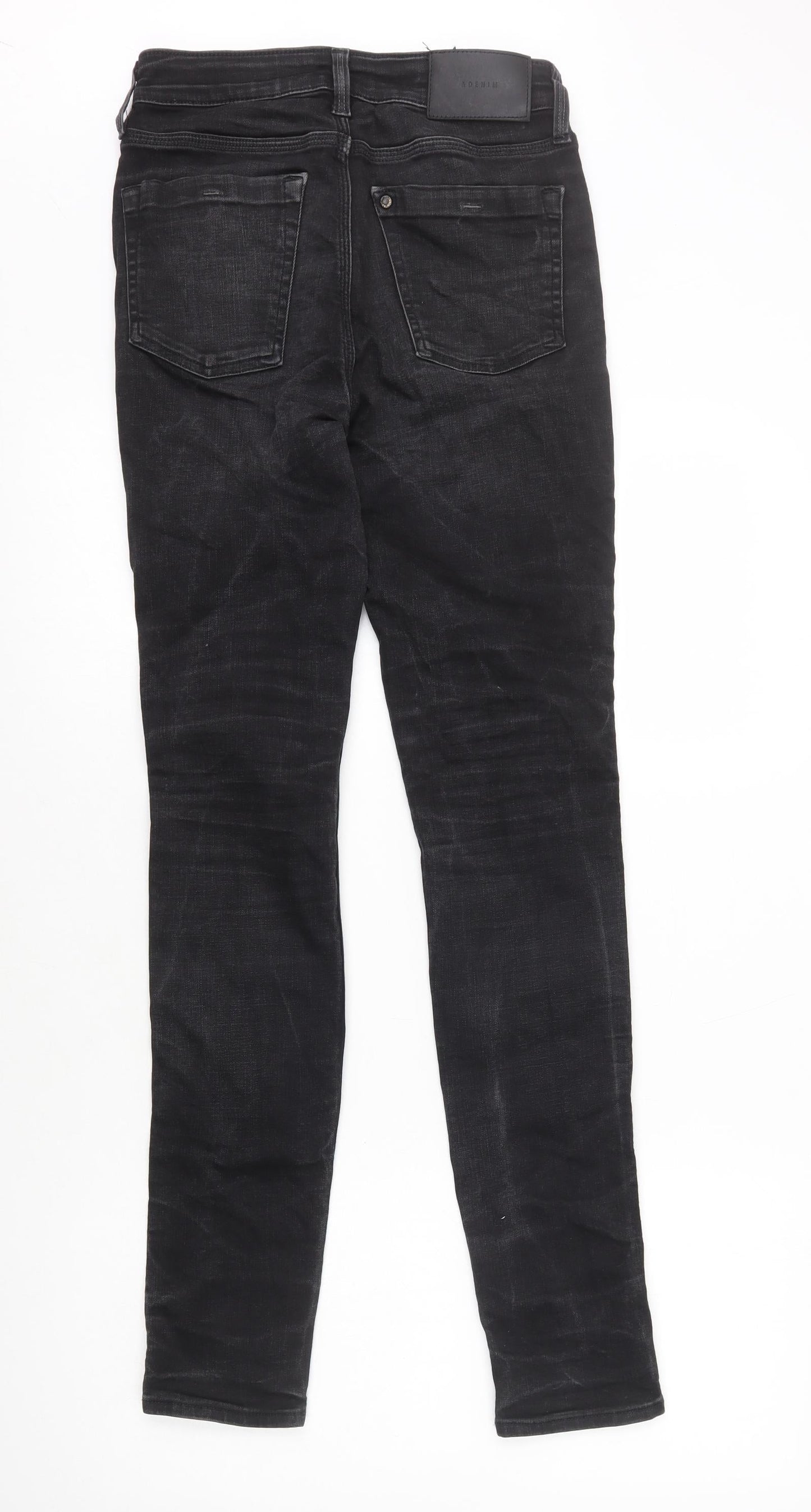 H&M Womens Black Cotton Skinny Jeans Size 8 L31 in Regular Zip