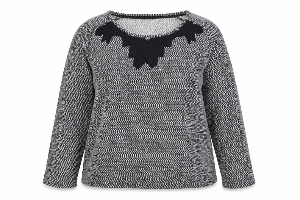 ESMARA Womens Black Geometric Cotton Basic Blouse Size 18 Round Neck