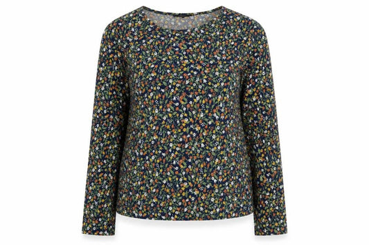 Hepburn Womens Multicoloured Floral Polyester Basic T-Shirt Size M Round Neck