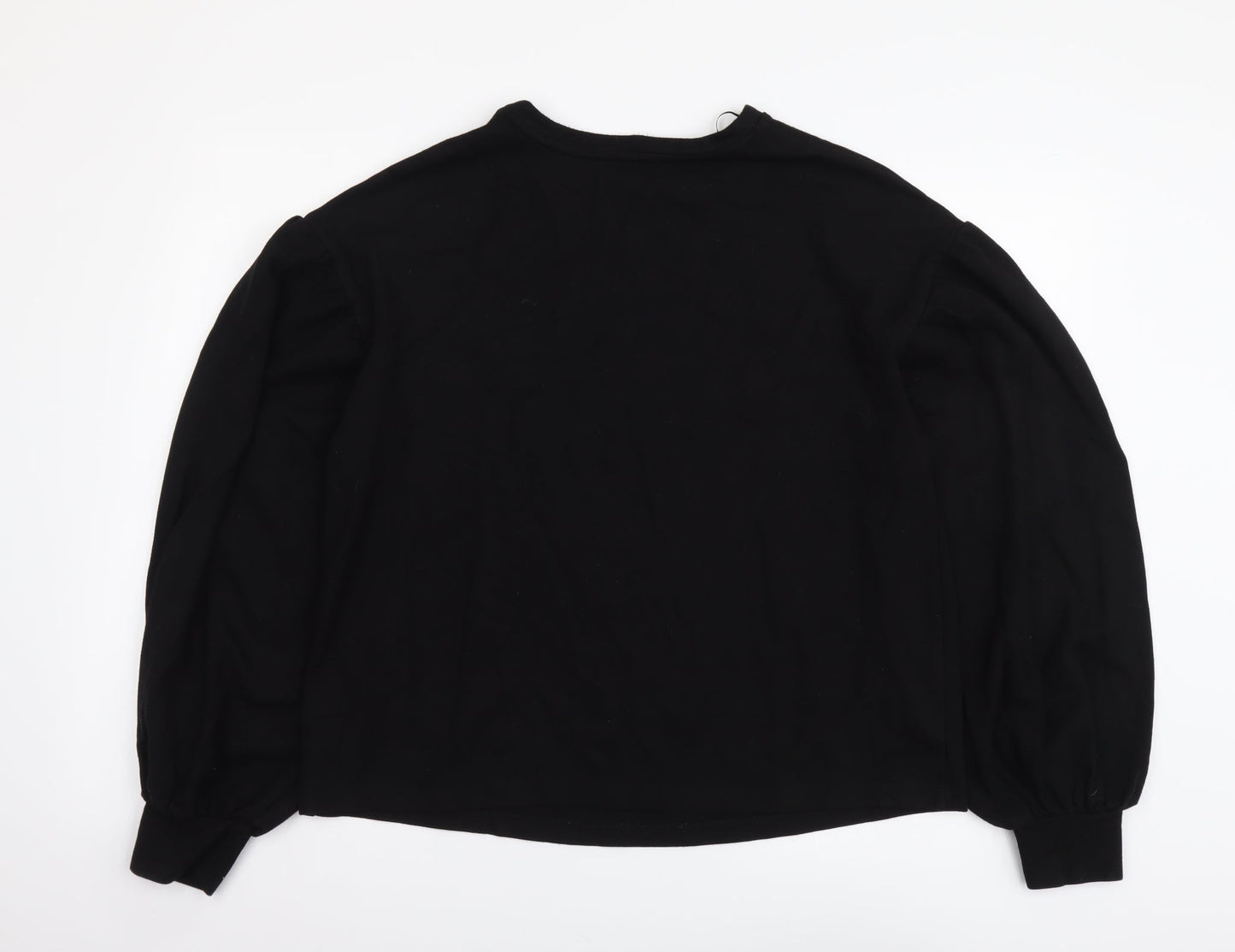 Mango Womens Black Viscose Pullover Sweatshirt Size L Pullover