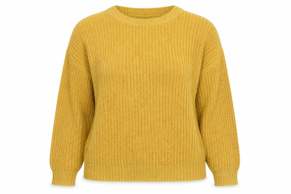 New Look Womens Yellow Round Neck Acrylic Pullover Jumper Size M