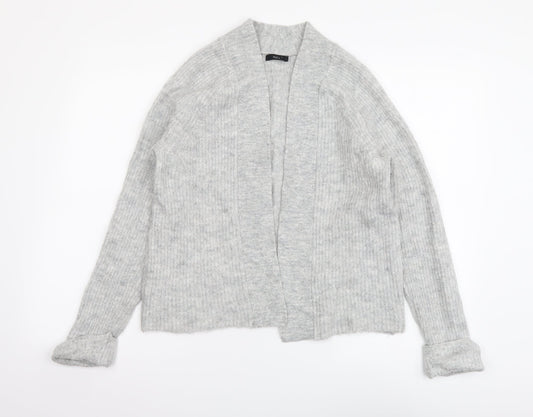 M&Co Womens Grey V-Neck Acrylic Cardigan Jumper Size 10