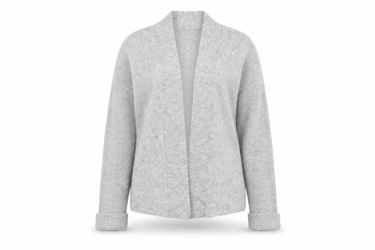 M&Co Womens Grey V-Neck Acrylic Cardigan Jumper Size 10