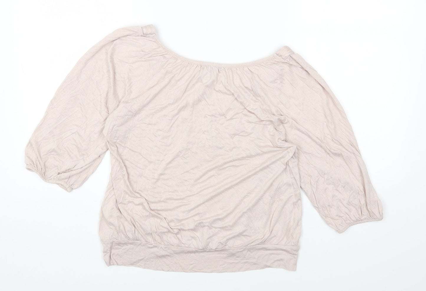 H&M Womens Pink Viscose Basic T-Shirt Size M Round Neck