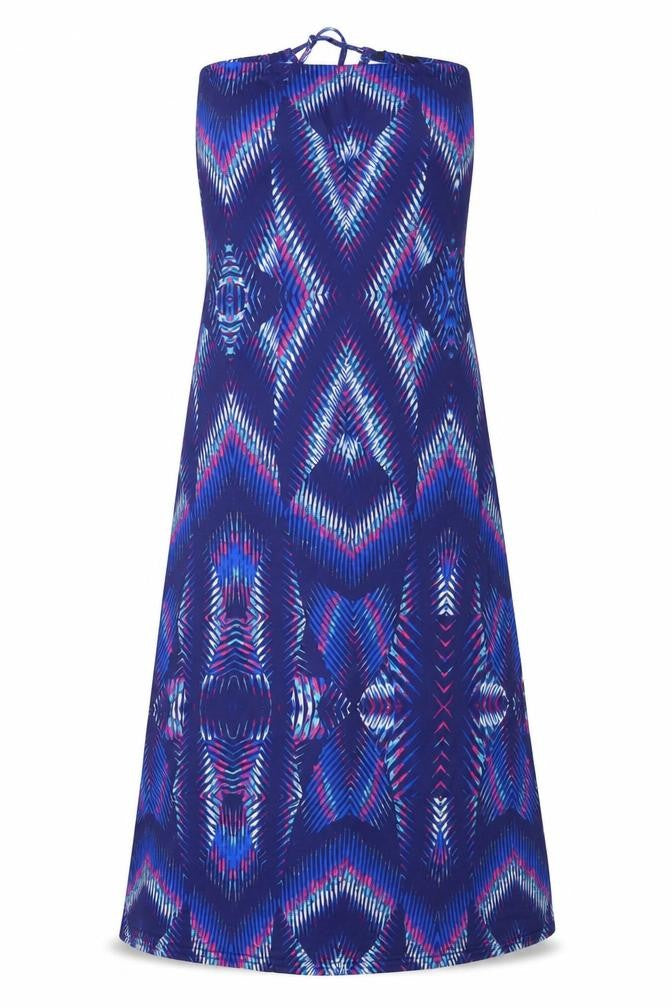 Kaleidoscope Womens Multicoloured Geometric Polyester A-Line Size 14 Square Neck Drawstring