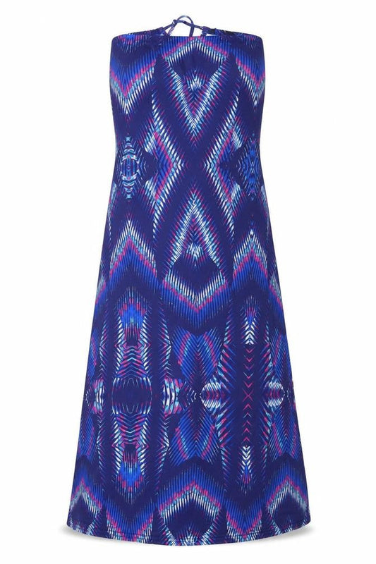 Kaleidoscope Womens Multicoloured Geometric Polyester A-Line Size 14 Square Neck Drawstring