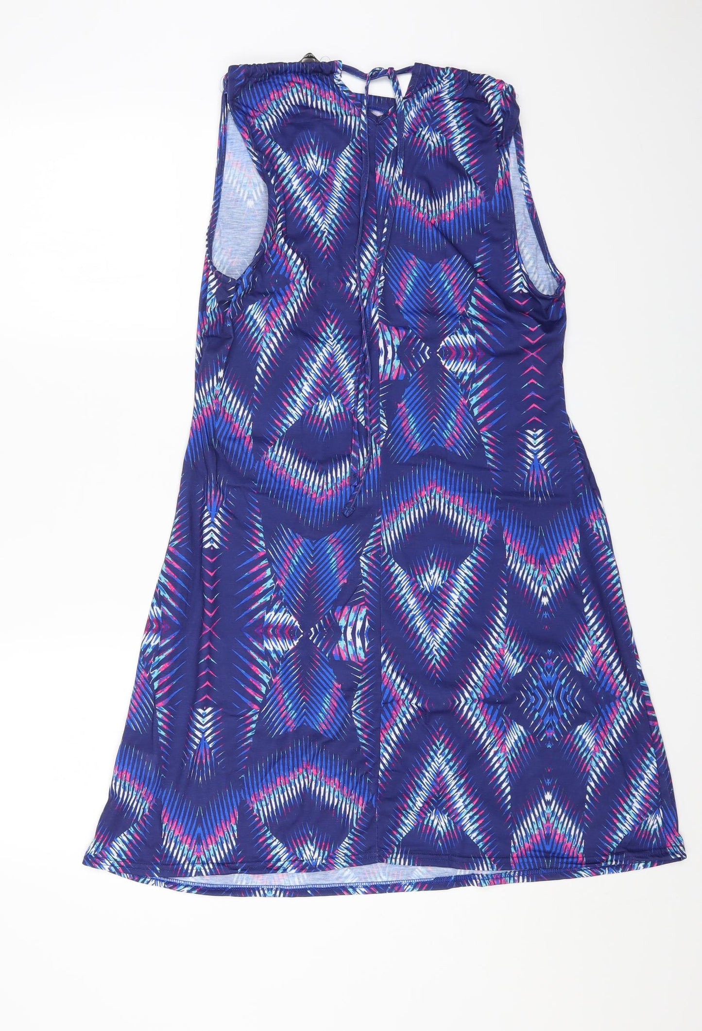 Kaleidoscope Womens Multicoloured Geometric Polyester A-Line Size 14 Square Neck Drawstring