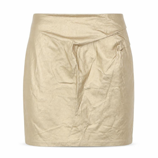 Kiabi Womens Gold Viscose Mini Skirt Size 6 Zip