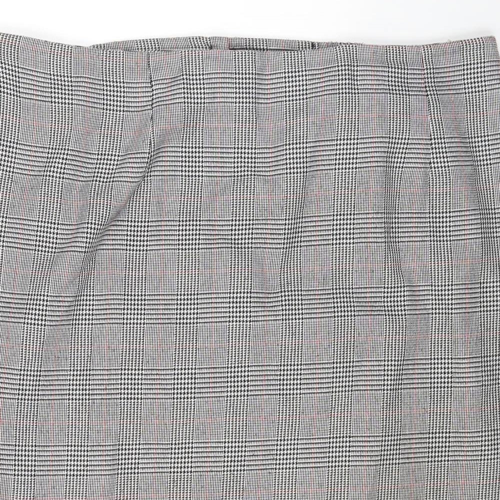essence Womens Multicoloured Check Polyester A-Line Skirt Size 26 Zip