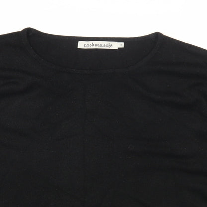Cashmasoft Womens Black Round Neck Acrylic Pullover Jumper Size S