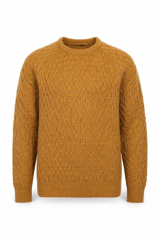 Cedarwood State Mens Orange Round Neck Acrylic Pullover Jumper Size XS