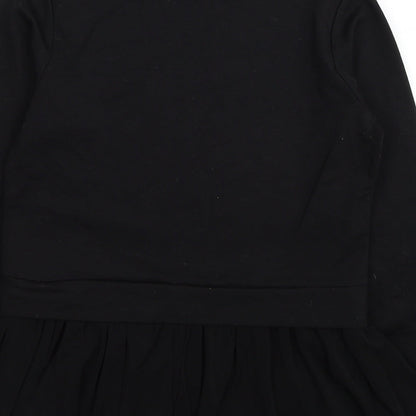 Pink Vanilla Womens Black Polyester Basic Blouse Size S Round Neck