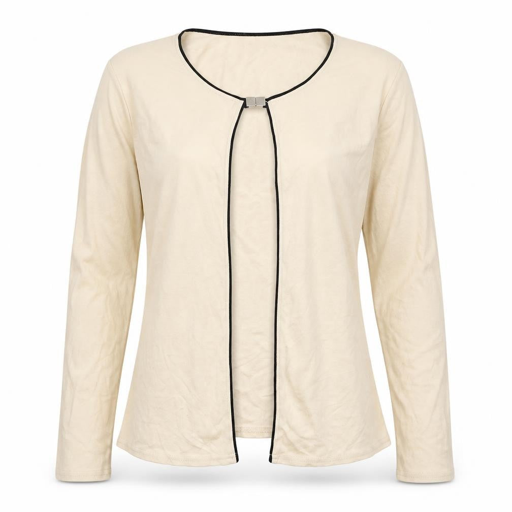 Lavelle Womens Beige Round Neck Viscose Shrug Jumper Size 12