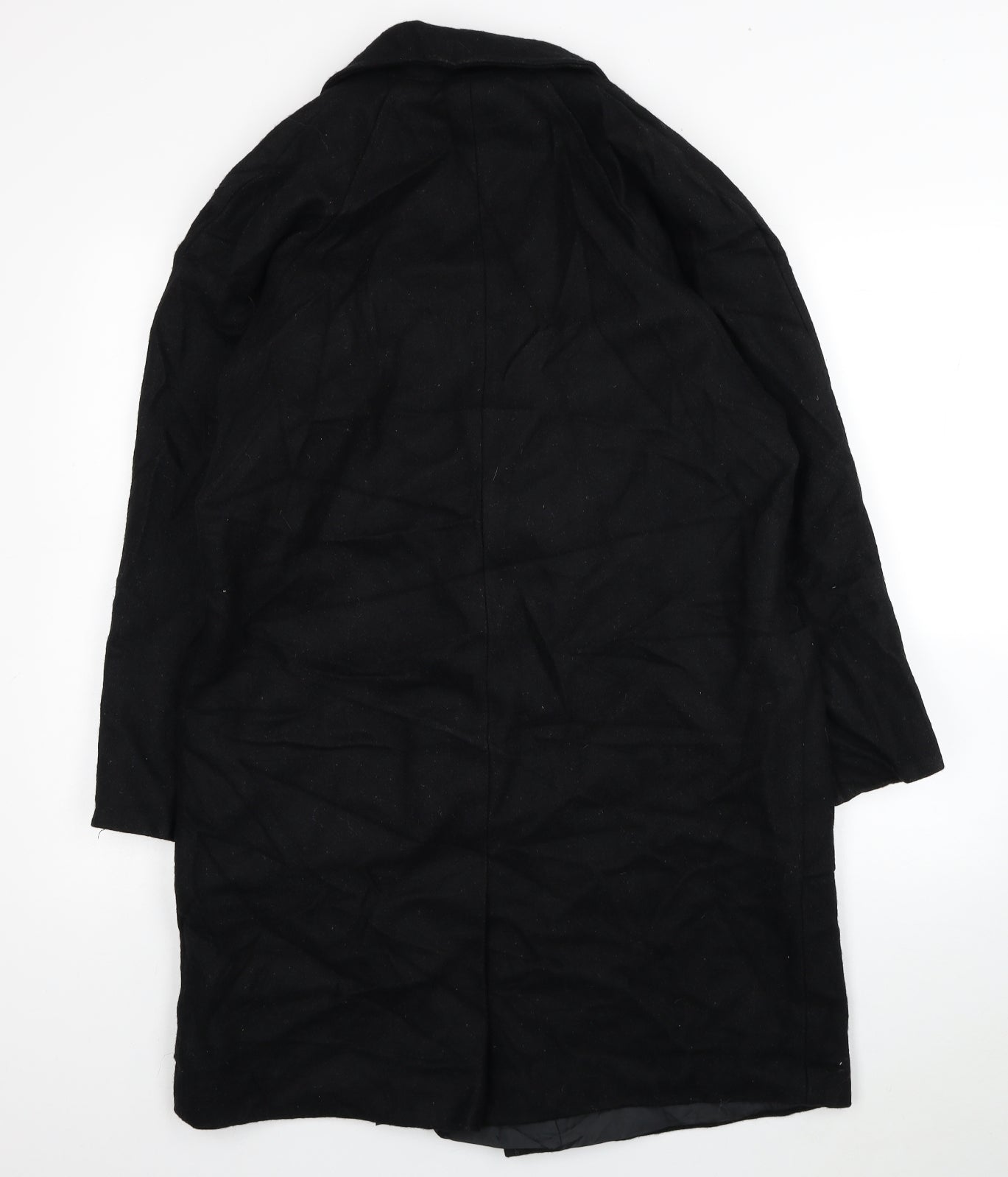 Preworn Womens Black Pea Coat Coat Size 12 Button
