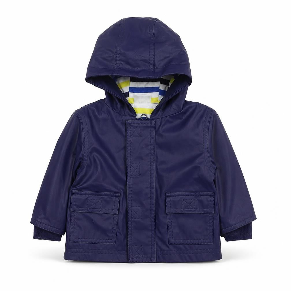 F&F Girls Purple Rain Coat Jacket Size 3-6 Months Zip