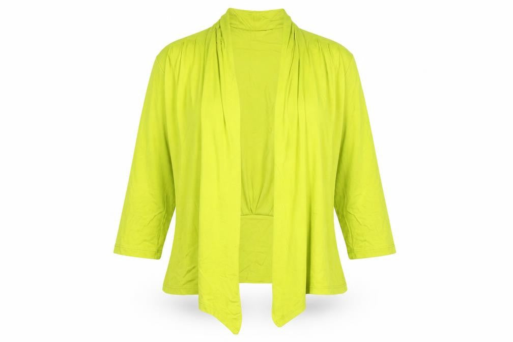 Debenhams Womens Green Viscose Kimono Blouse Size 14 V-Neck - Cropped