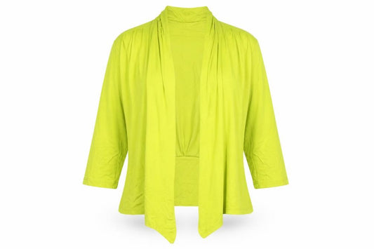 Debenhams Womens Green Viscose Kimono Blouse Size 14 V-Neck - Cropped