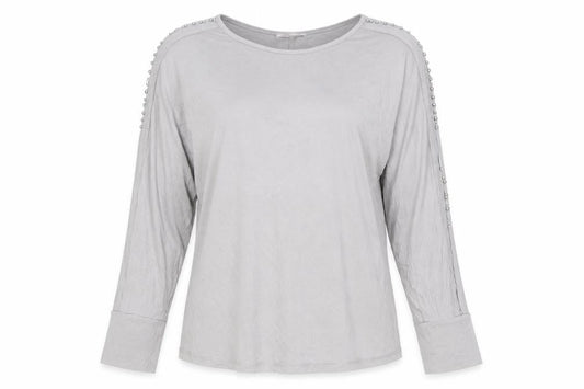 TwentyTwo Womens Grey Viscose Basic T-Shirt Size XL Boat Neck
