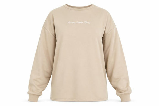 PRETTYLITTLETHING Womens Beige Polyester Pullover Sweatshirt Size 4 Pullover - Pretty Little Thing