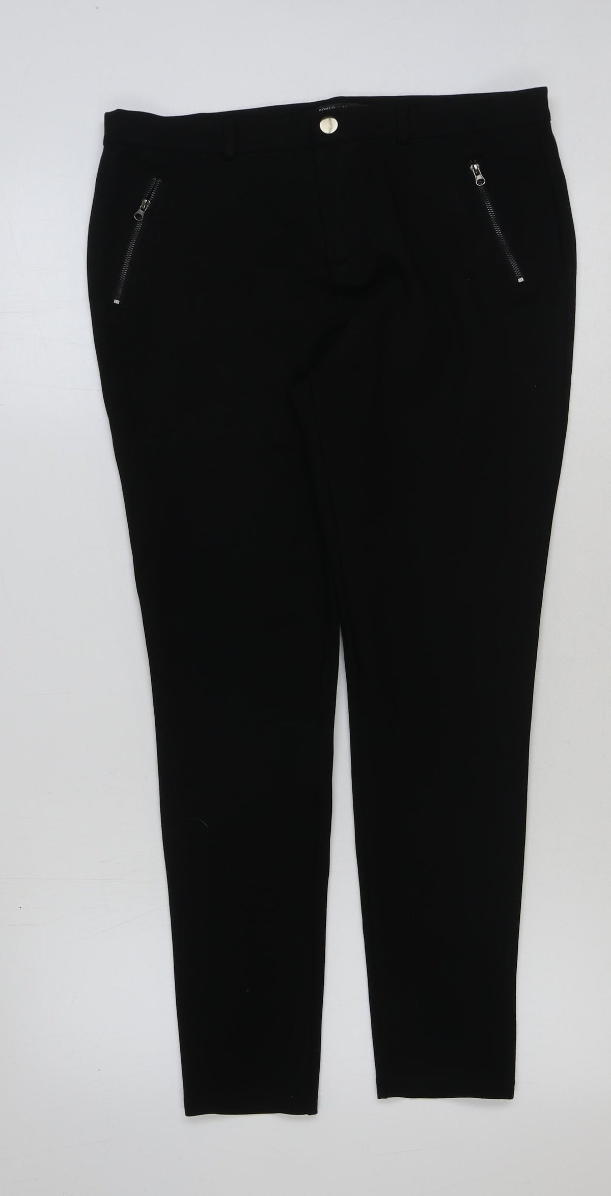 Romeo & Juliet Couture Womens Black Polyester Trousers Size L L28 in Regular Button