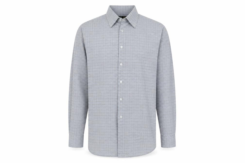 Marks & Spencer Mens Blue Polyester Button-Up Size 16 Collared Button
