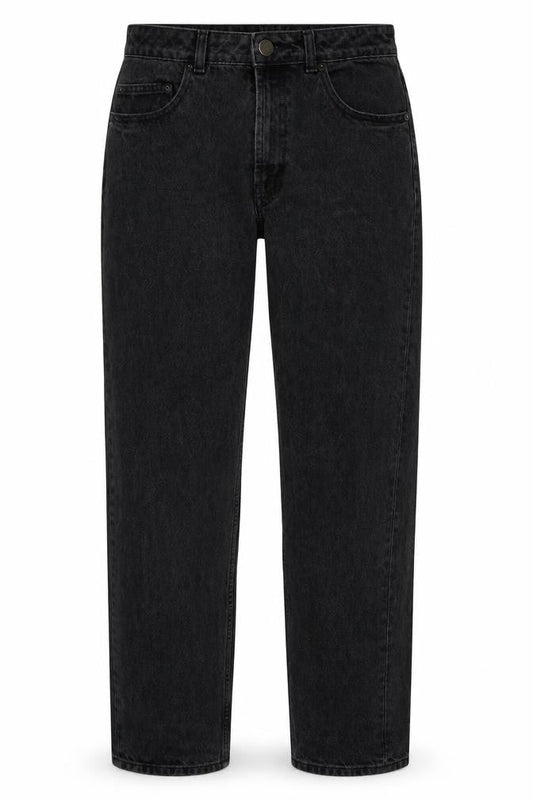 ASOS Womens Black Cotton Straight Jeans Size 28 in L34 in Regular Button
