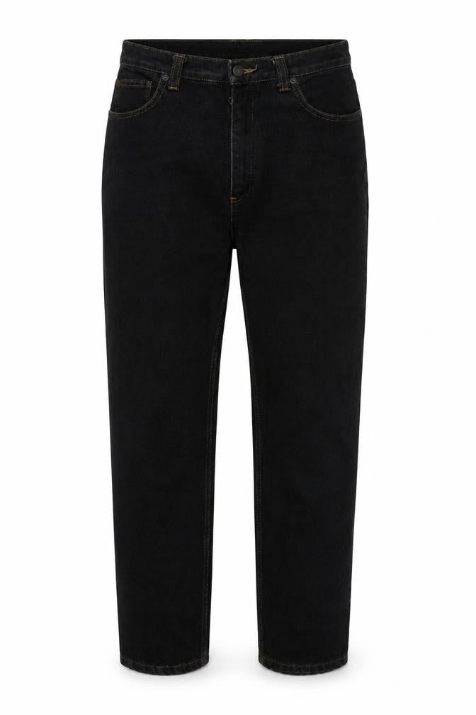 Preworn Mens Black Cotton Straight Jeans Size 30 in L28 in Regular Button