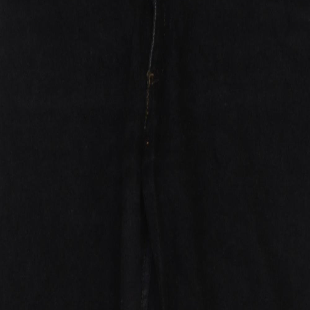 Preworn Mens Black Cotton Straight Jeans Size 30 in L28 in Regular Button