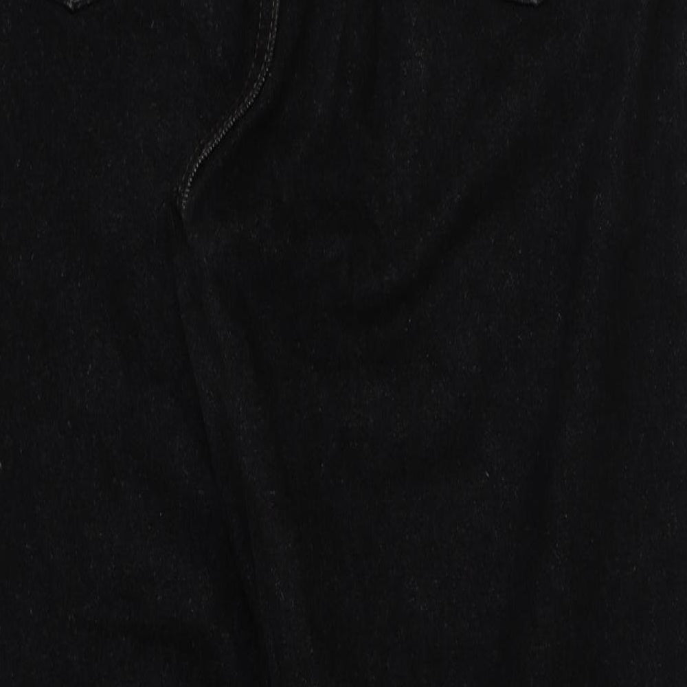 Preworn Mens Black Cotton Straight Jeans Size 30 in L28 in Regular Button