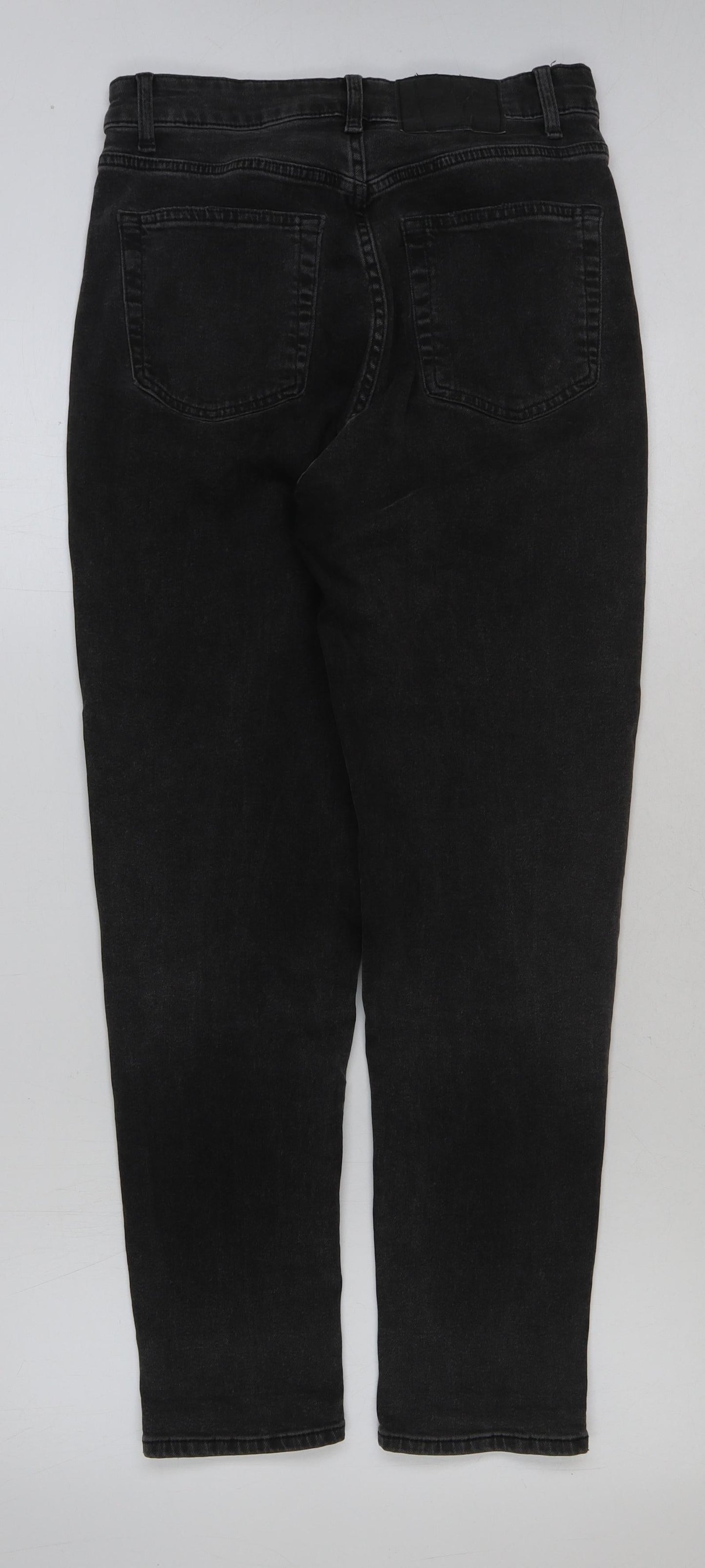 H&M Womens Grey Cotton Skinny Jeans Size 10 L29 in Regular Button