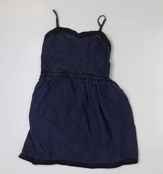 superdr Womens Blue Cotton A-Line Size M Sweetheart Pullover