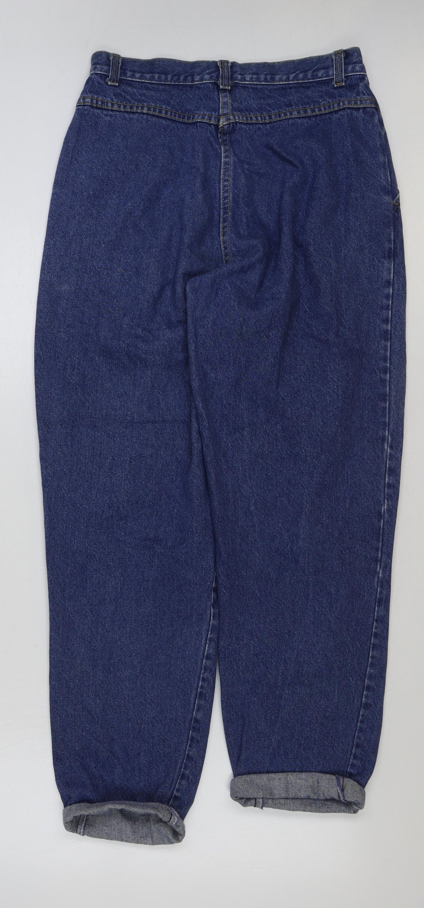 Preworn Womens Blue Cotton Mom Jeans Size 30 in L27 in Regular Button