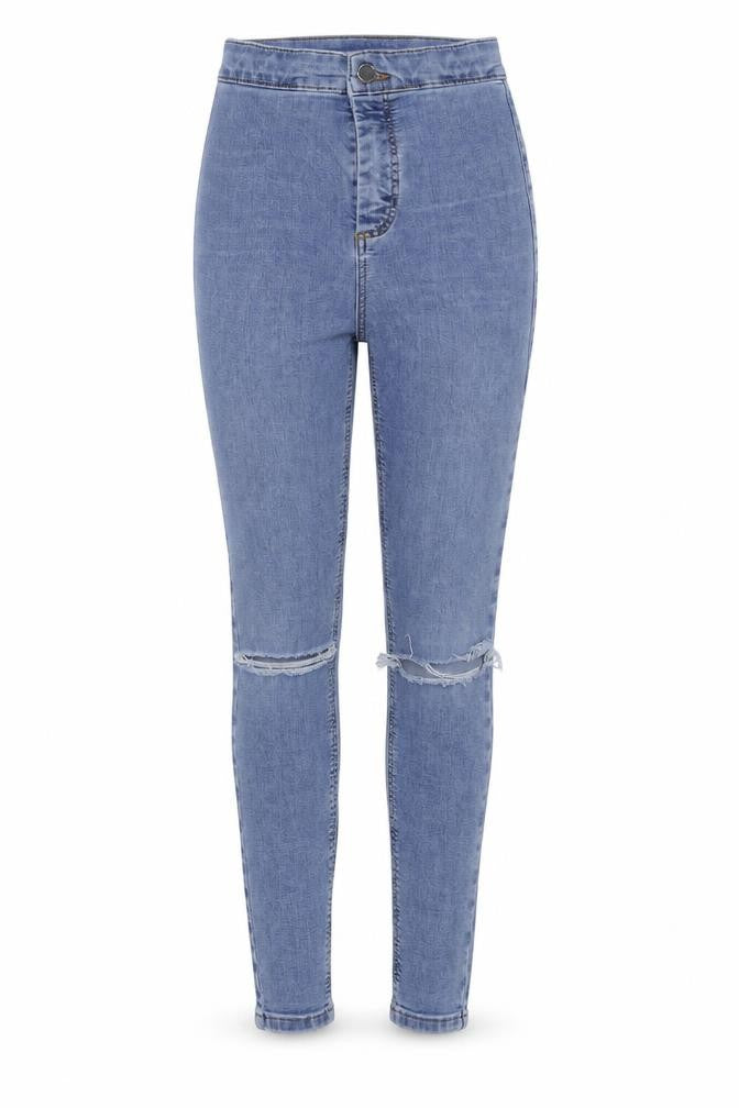 Topshop Womens Blue Cotton Skinny Jeans Size 24 in L32 in Regular Button