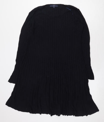 Next Womens Blue Viscose A-Line Size 12 Scoop Neck Pullover - Striped