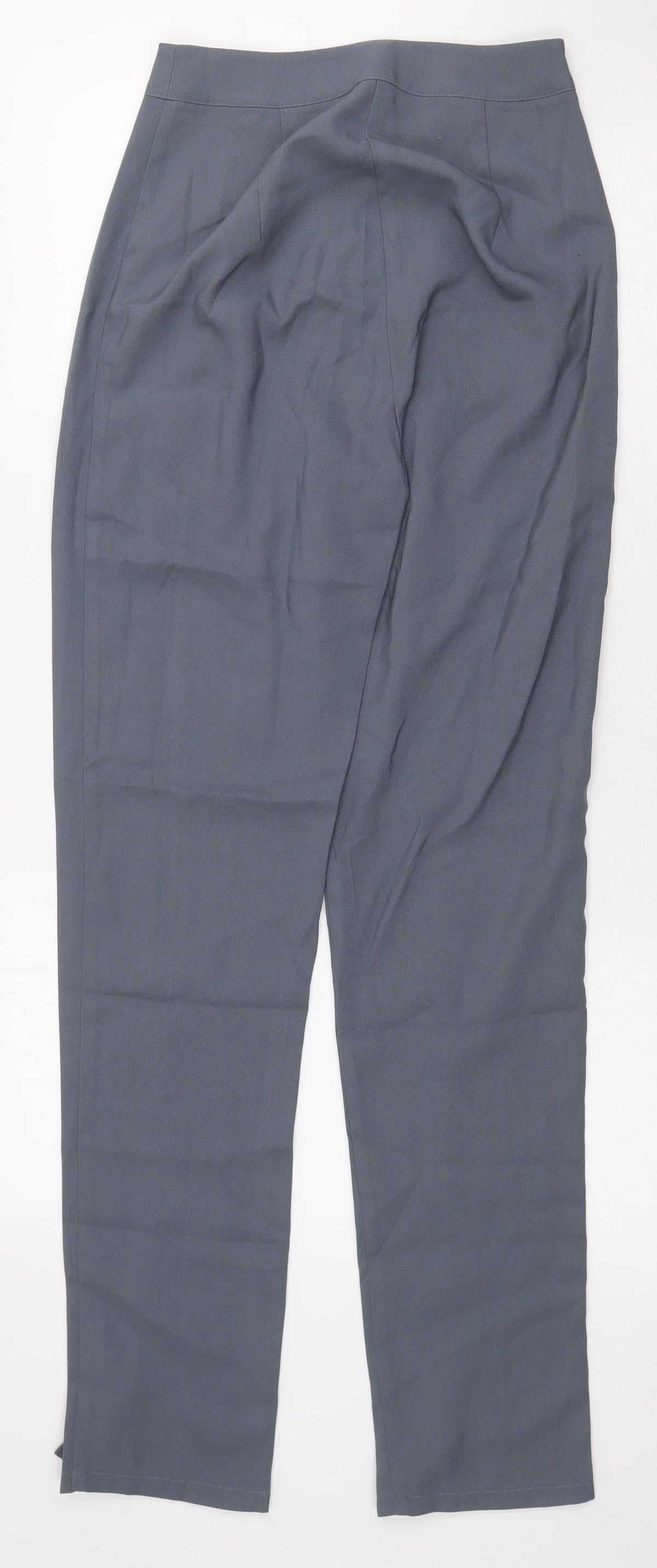 PRETTYLITTLETHING Womens Grey Polyester Trousers Size 6 L29.5 in Regular Zip