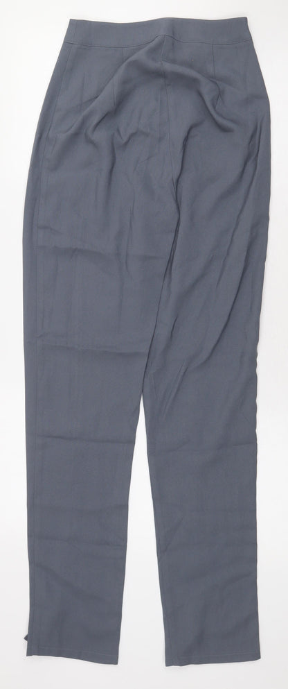 PRETTYLITTLETHING Womens Grey Polyester Trousers Size 6 L29.5 in Regular Zip