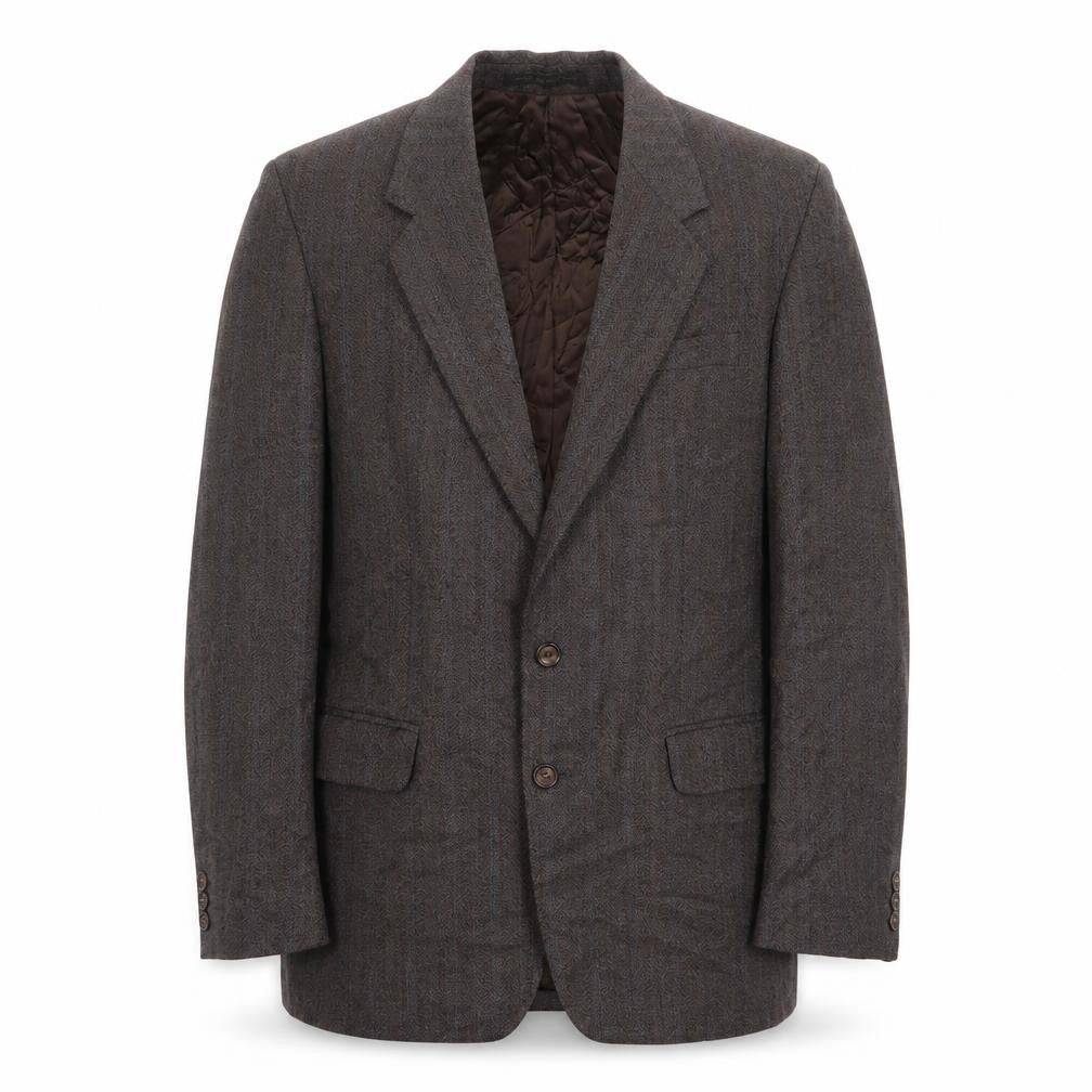 James Barry Mens Brown Striped Polyester Jacket Suit Jacket Size 40