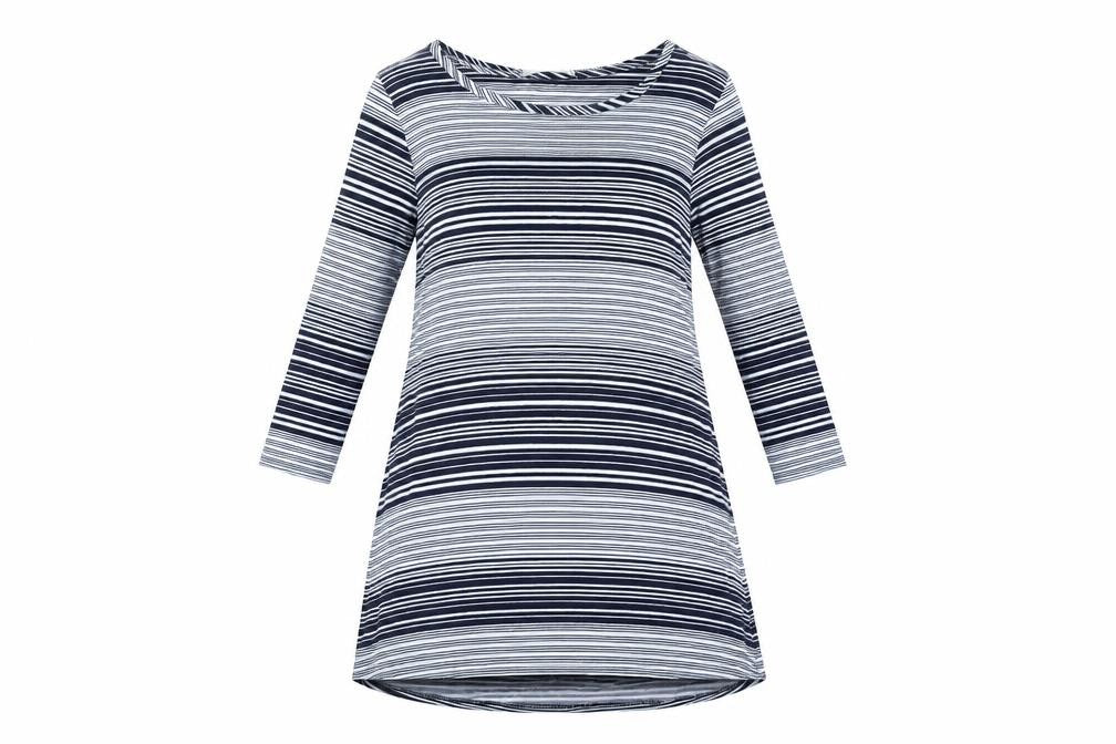 George Womens Multicoloured Striped Polyester A-Line Size 12 Round Neck Pullover