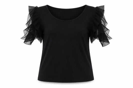 Marks and Spencer Womens Black Polyester Basic T-Shirt Size 12 Round Neck