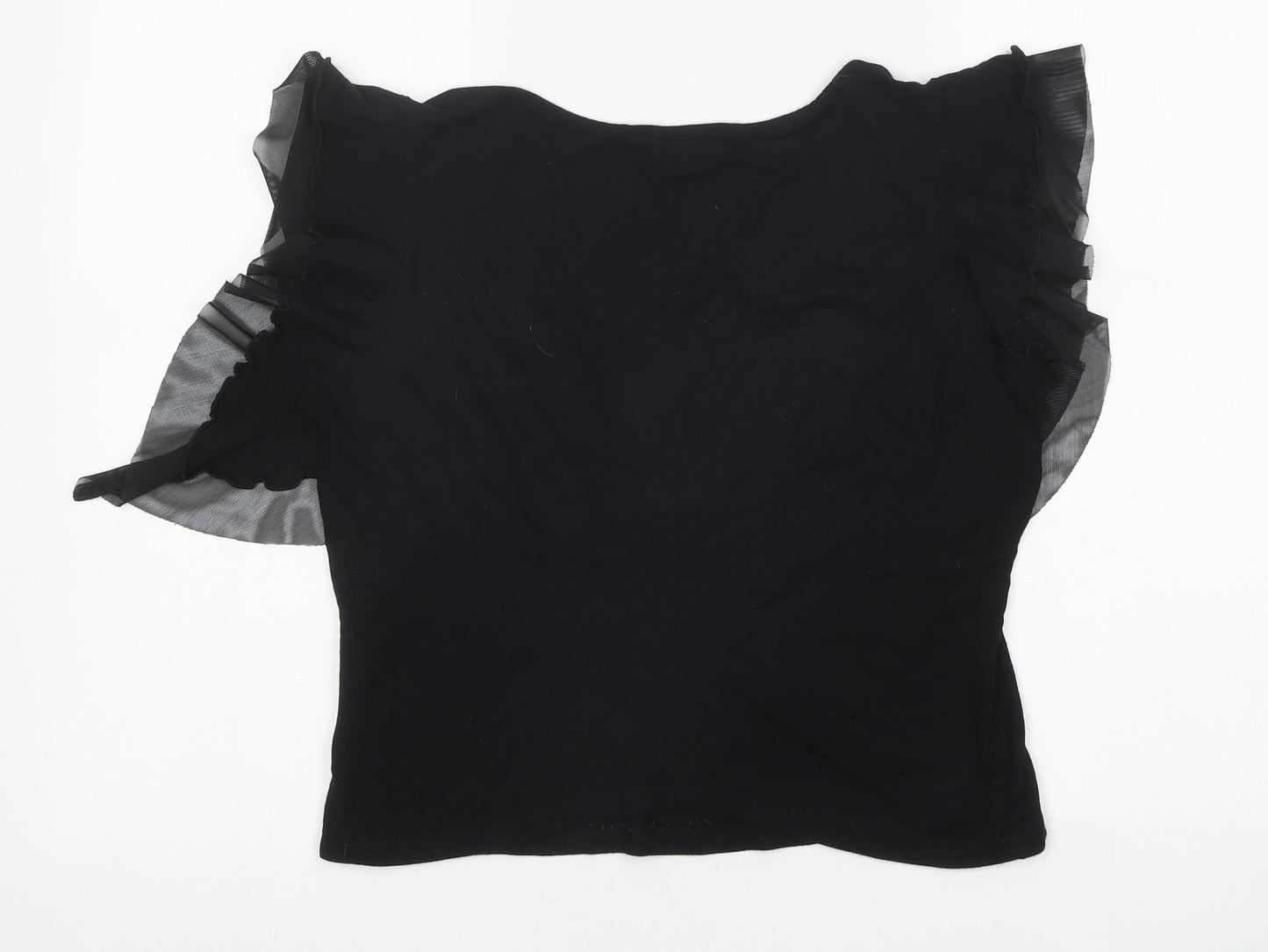 Marks and Spencer Womens Black Polyester Basic T-Shirt Size 12 Round Neck