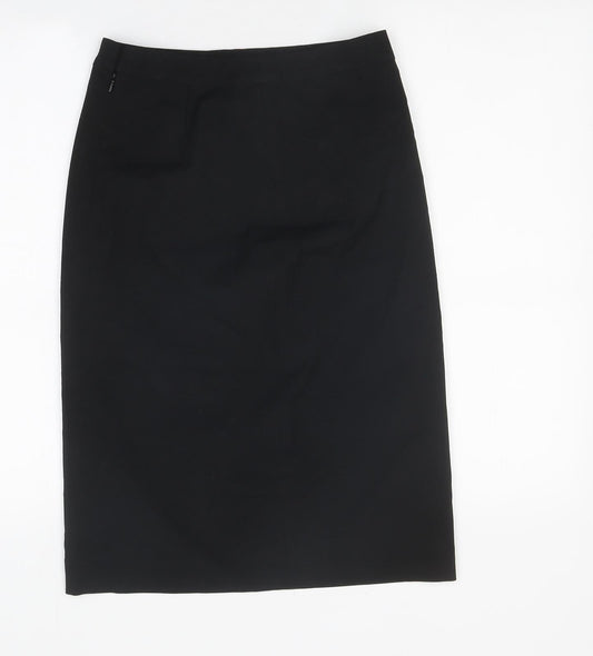 R Collection Womens Black Polyester Straight & Pencil Skirt Size 34 in Zip