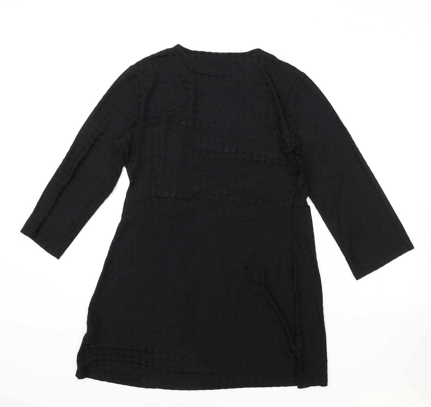 Very Womens Black Polyester Fit & Flare Size 12 Round Neck Pullover