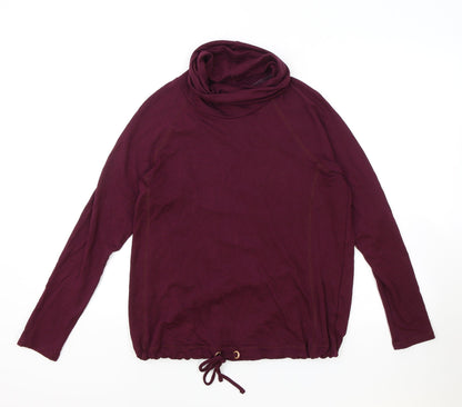 Next Womens Purple Roll Neck Modal Pullover Jumper Size 10 - Drawstring
