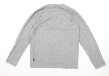 Eddie Bauer Mens Grey Round Neck Polyester Pullover Jumper Size M
