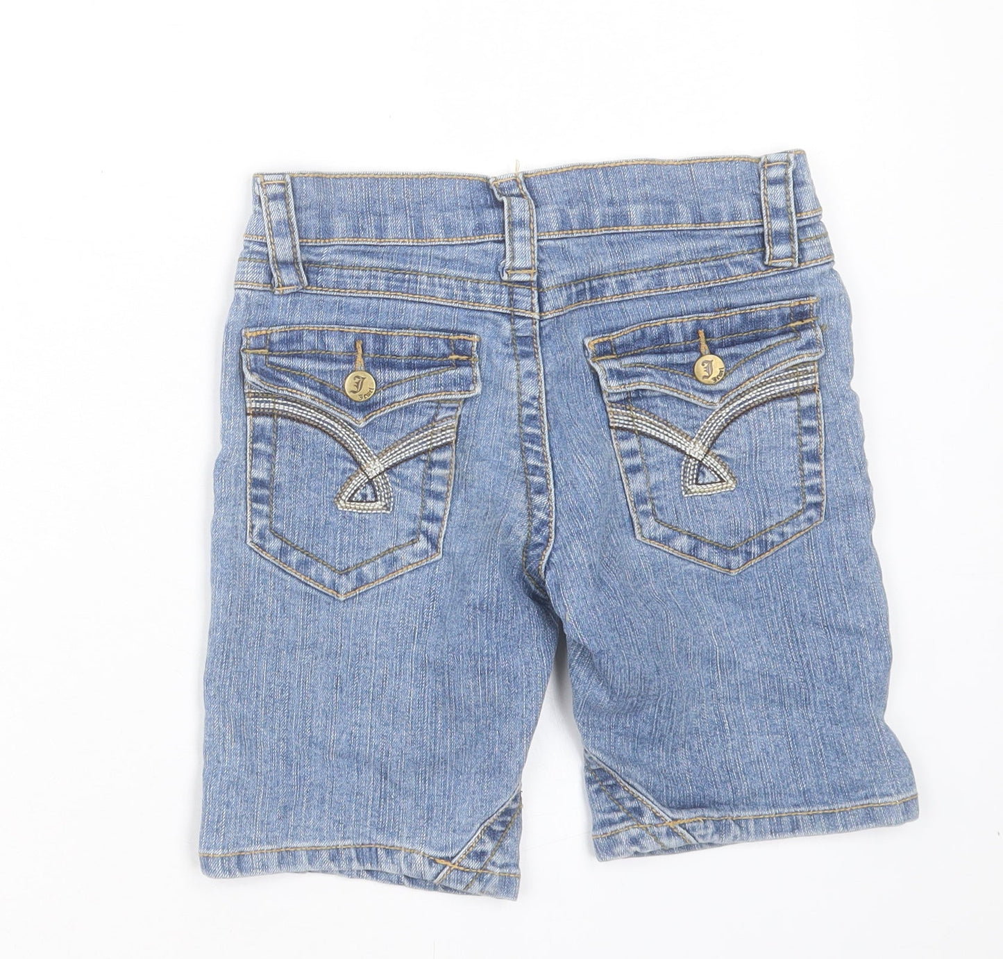 Jewel Boys Blue Cotton Bermuda Shorts Size 10 Years Regular Buckle