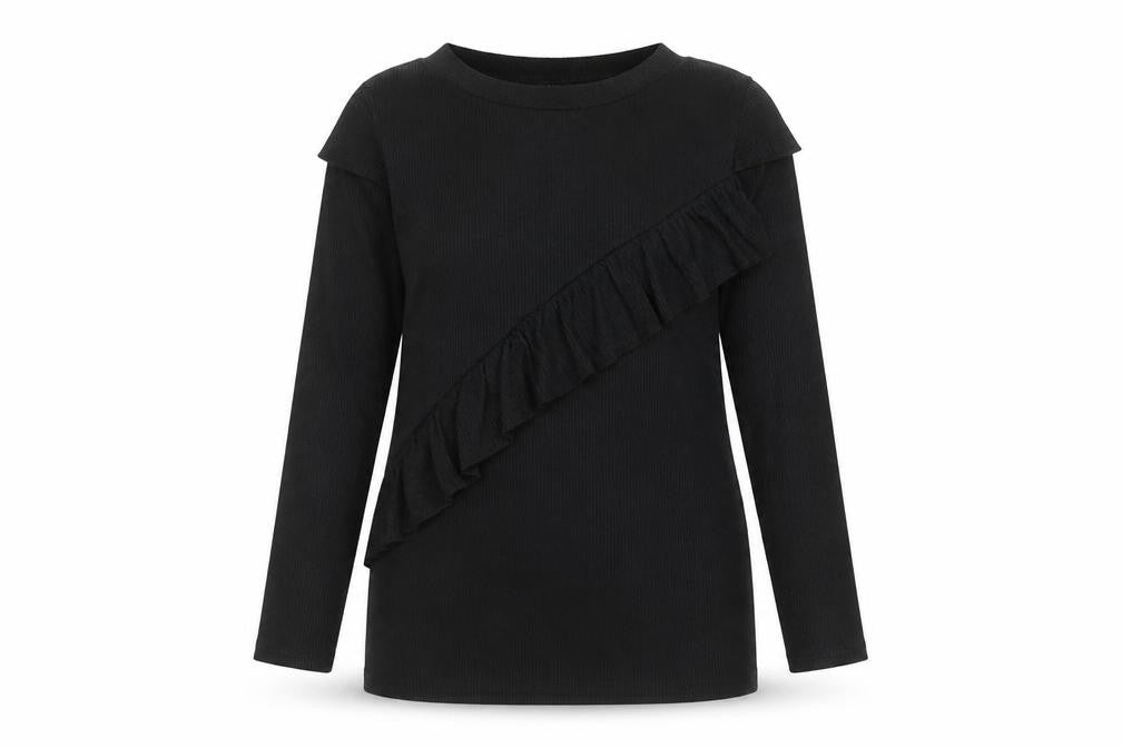 Boohoo Womens Black Crew Neck Polyester Pullover Jumper Size 10