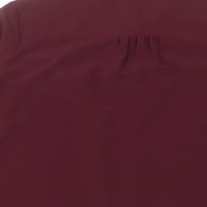Marks & Spencer Womens Purple Polyester Basic Button-Up Size 18 Collared - Lace Detail
